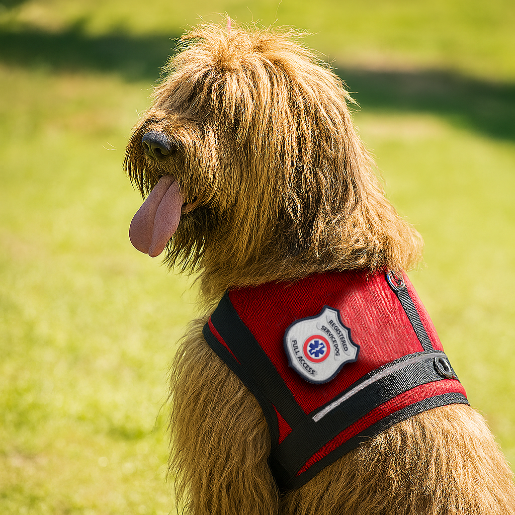 Registered Service Dog Mesh Vest with Metallic βFull Accessβ Patch