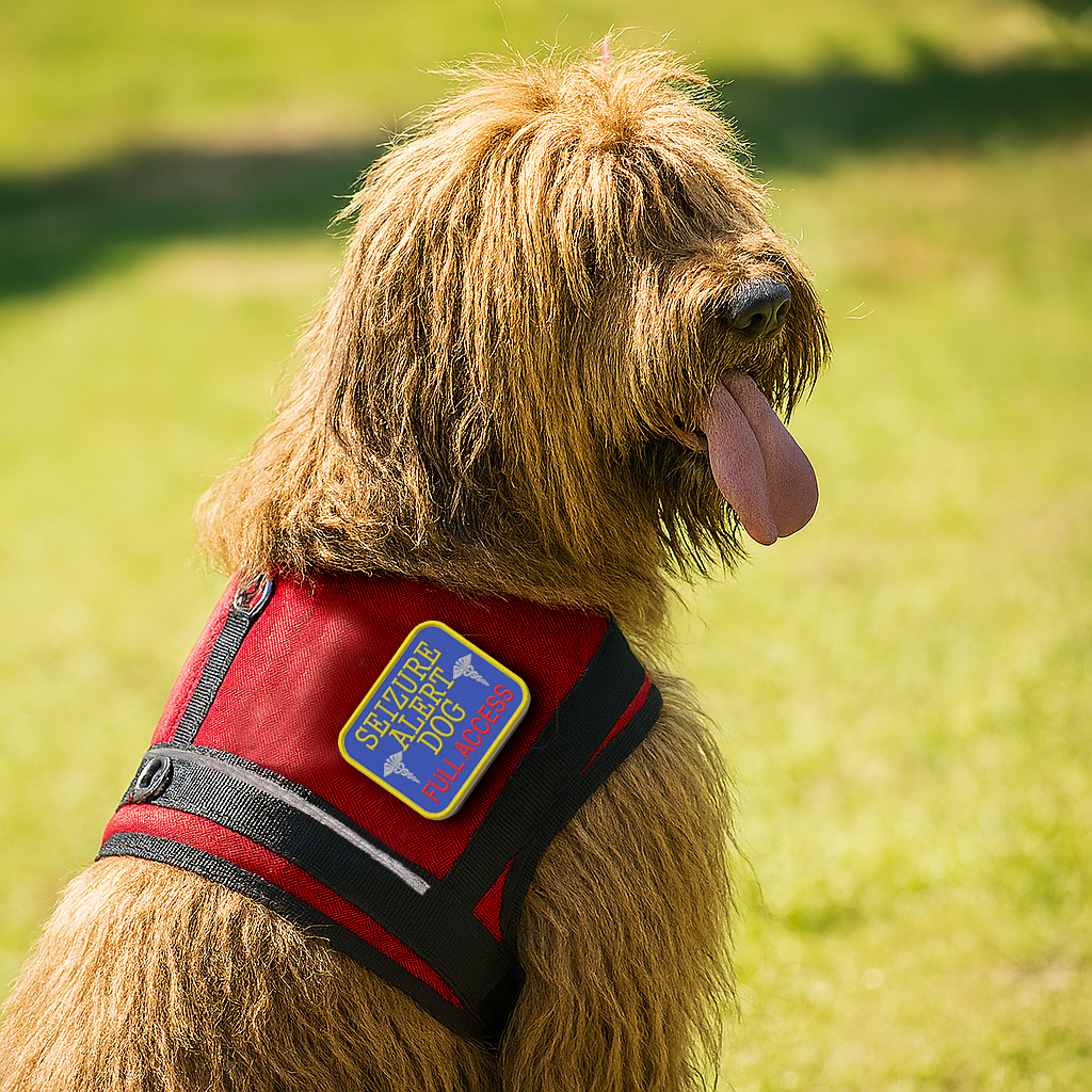Seizure Alert Hundegeschirr – Reflektierend, Mit Klett-Patches, Brustumfang 28-38 Zoll, In Violett
