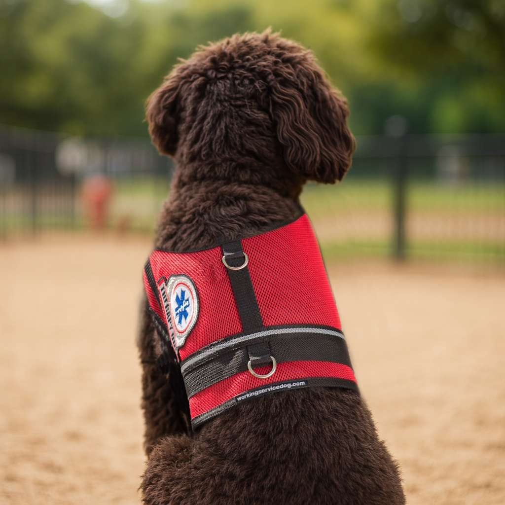 Premium Mesh Therapy Dog Vest for Large Dogs with Metallic