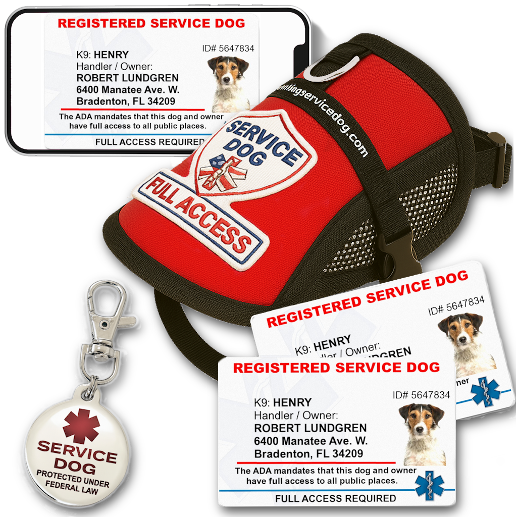 Service Dog License Dog Tag Id Card Service Dog XpressID Custom