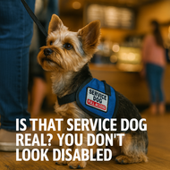 Is that service dog real? You don't look disabled