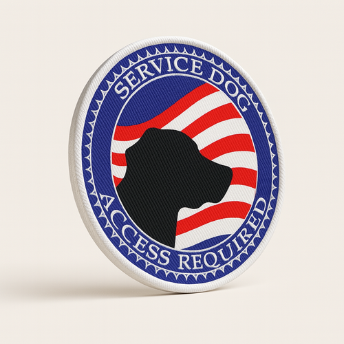 Patriotic Service Dog Access Required Sew-On Patch