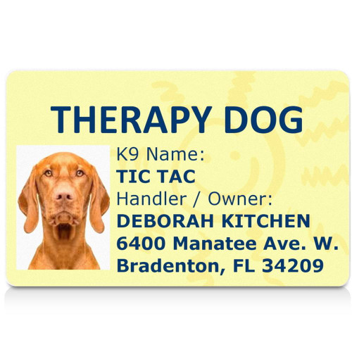 therapy dog id card