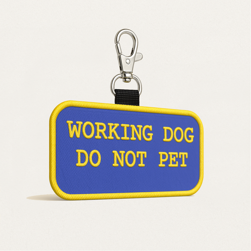 Working Dog Do Not Pet Identification Patch Tag - Clip On & Off - Informative Messaging