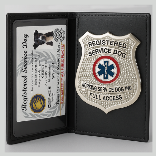 Registered Service Dog Wallet Set  ID Card and Official Registered Service Dog Full Access Shield Badge