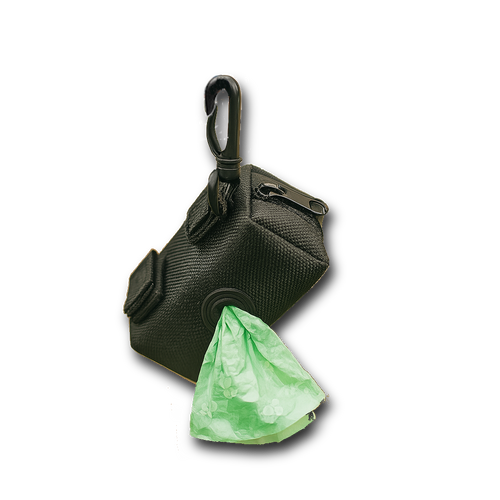 Clip-On Poop Bag Holder – Black Leash Attachment with Velcro Straps