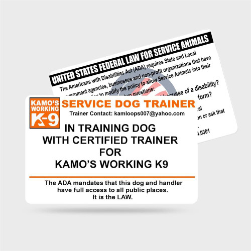Kamo K9 - Service Dog Trainer Generic ID [Code Req]