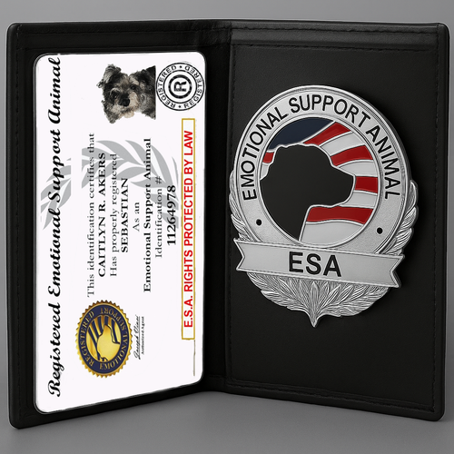 Registered ESA Wallet Set – Custom ID Card & Shield Badge with Free Registration