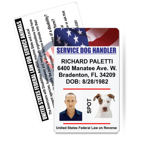 Personalized Therapy Dog Handler ID Card - Full Color PVC - Shipped Same Day