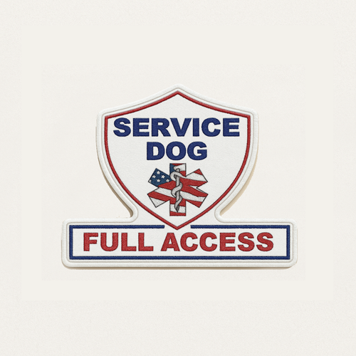 Service Dog Full Access - Small Patriotic Sew-On Patch American Flag Medical Symbol