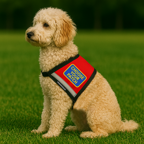 Large Dog Reflective Vest - Includes Free Patch Of Your Choice and Zipper Pocket