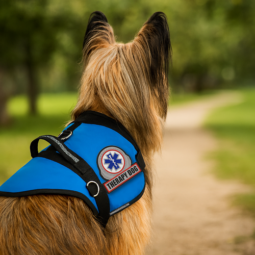 Premium Therapy Dog Padded Vest with Metallic Patch & ID Badge Holder