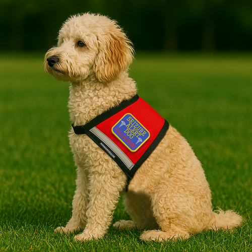 seizure alert dog wearing a Zipper Pocket  Service Dog Vest
