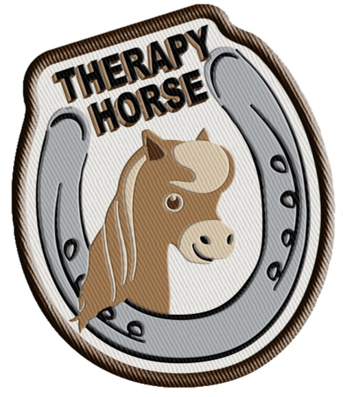 Therapy Horse Large Embroidered Patch Horseshoe