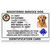 Front view of Registered Service Dog ID card with ADA layout, handler photo, dog details, and DOJ seal