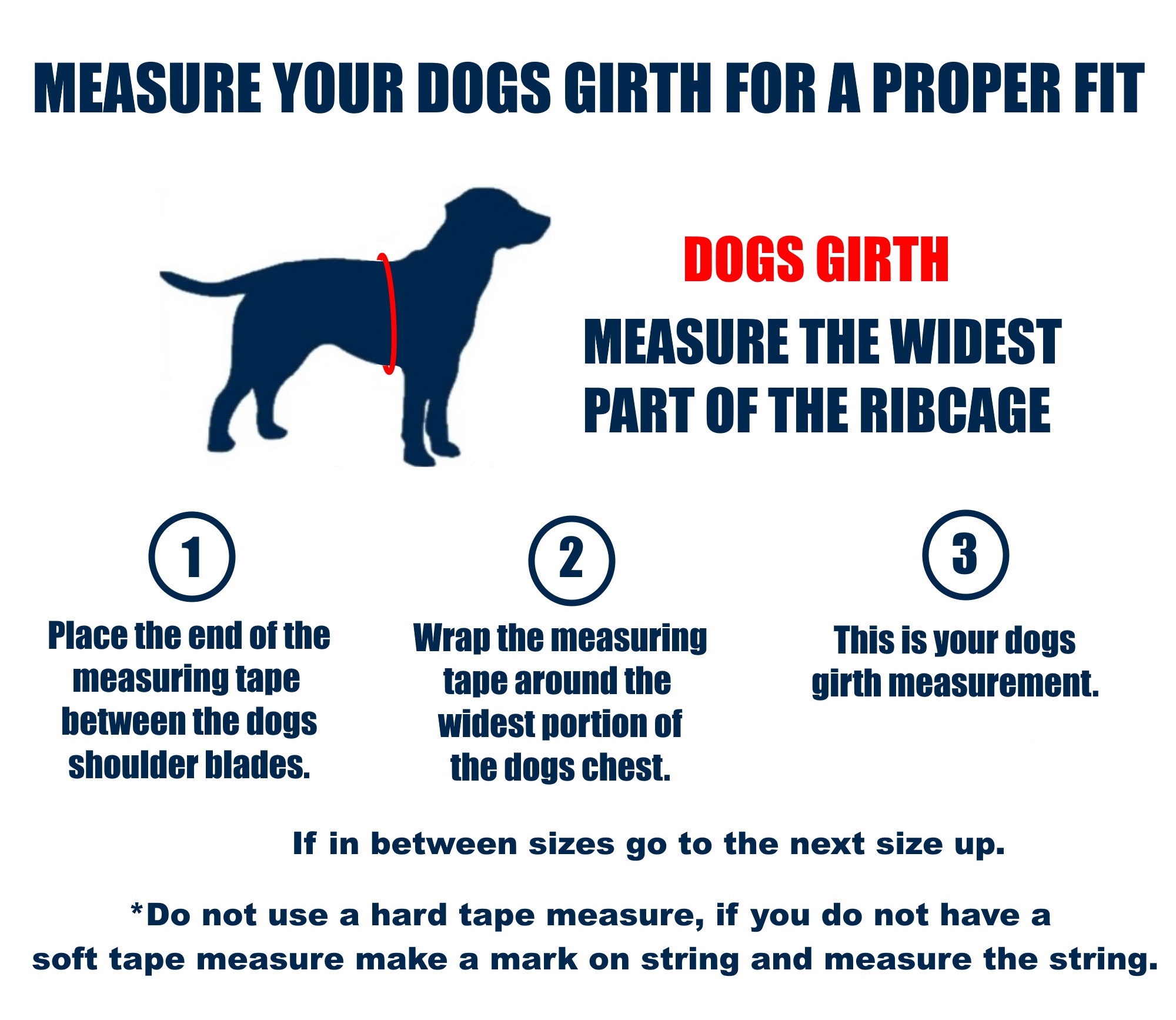 Dog girth measuring guide