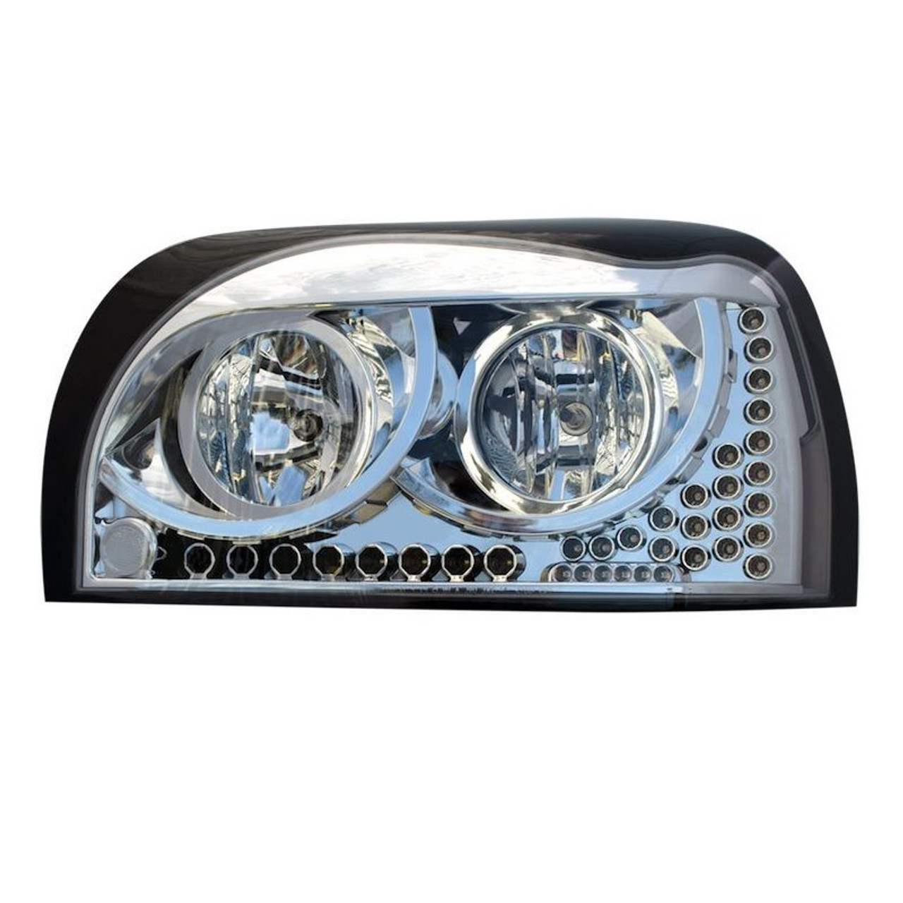 Freightliner Century Headlight CHROME w/Amber LED DayLight &Turn