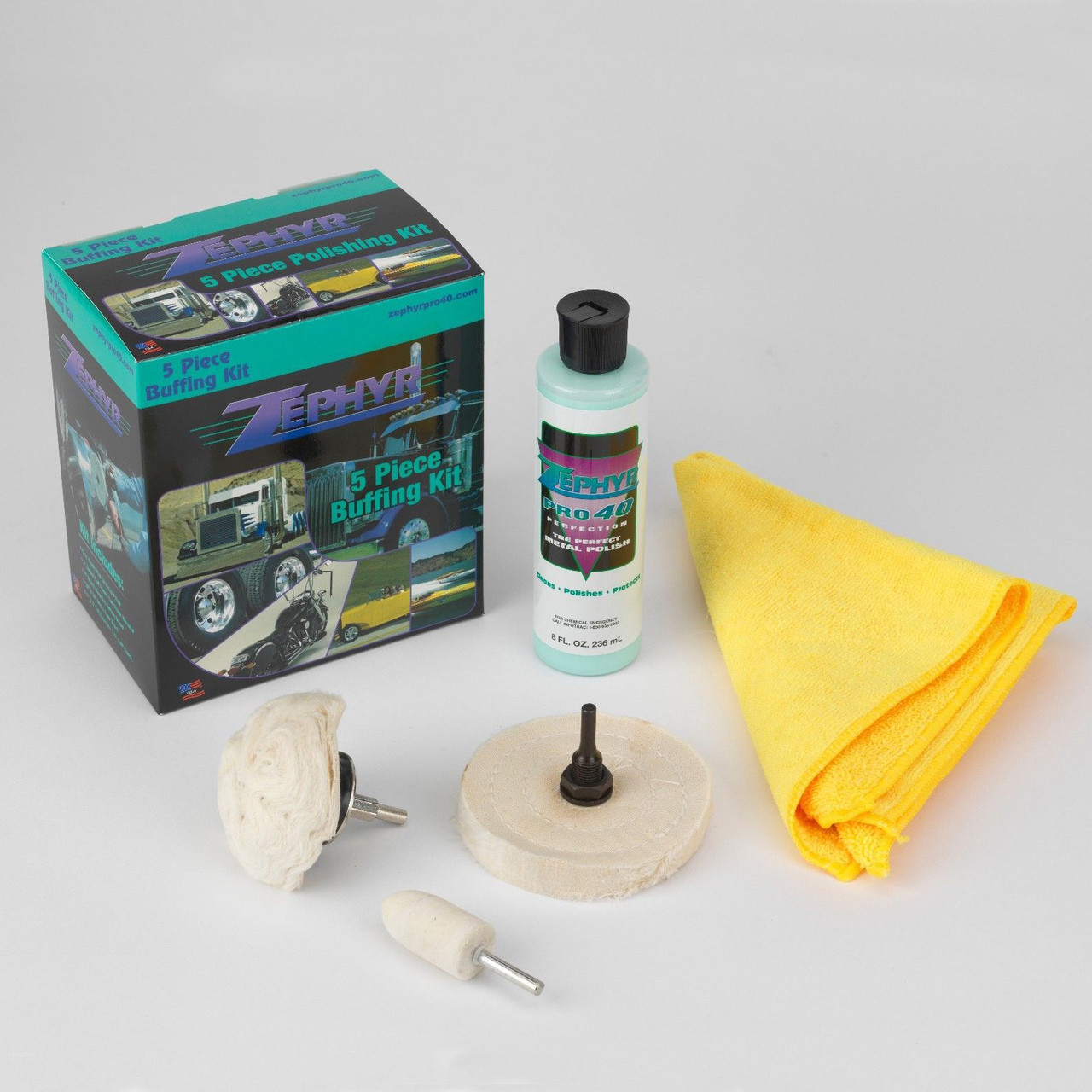 Zephyr (5 Piece) Buffing Kit - Includes with Pro-40 Metal Polish &  Accessories - UATPARTS