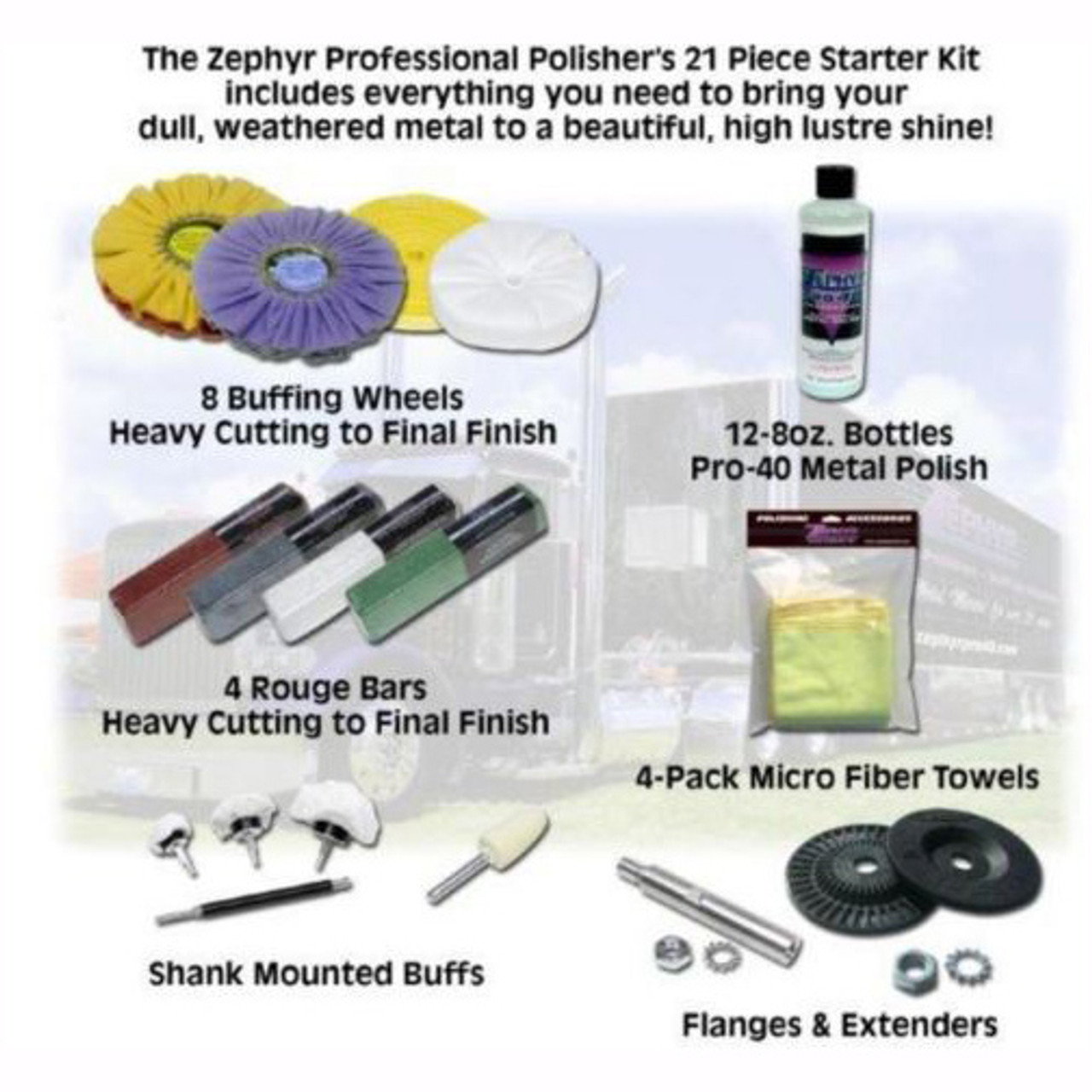 Zephyr 4-Piece Wheel Polishing Kit