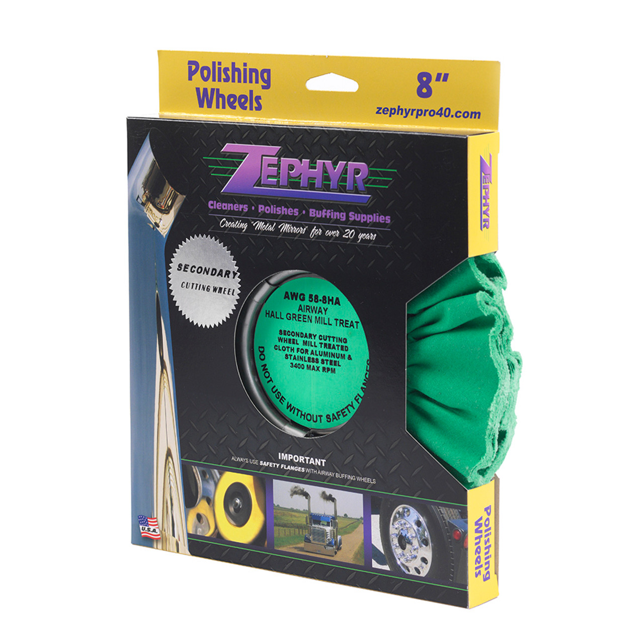 Zephyr AWG 58-8 HA Hall Green Airway Buffing Wheel