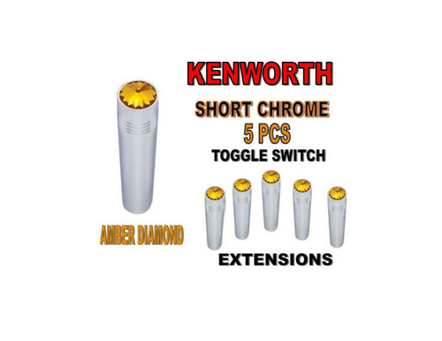 Toggle Switch Ext. Short Chrome - AMBER Diamond (X5) KENWORTH