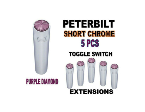 Toggle Switch Ext. Short Chrome - PURPLE Diamond (X5) PETERBILT