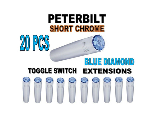 Toggle Switch Ext. Short Chrome - BLUE Diamond (X20) PETERBILT