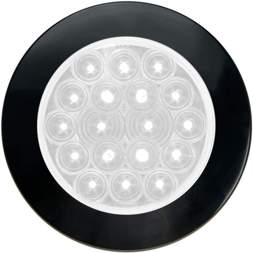 4" (Clear/White) 18 LED Back up Light w/ Black Flange