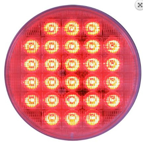  4″ Red/Clear Lens SEQUENTIAL LED LIGHT w/Pigtail  (26 LED'S) 