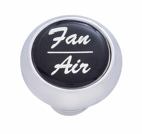 Peterbilt, Kenworth Small Chrome Deluxe Dash Knob Fan/Air  with Glossy Sticker