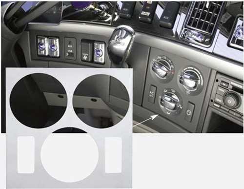 Volvo VN and VT Models Stainless  A/C Control Dash Trim