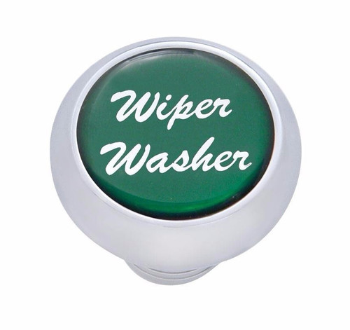 Small Deluxe Wiper-Washer Dash Knob - (Green) Peterbilt  Freightliner Kenworth