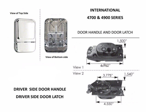 Driver Side Door Handle & Door Latch for International 4700 & 4900 Series Trucks