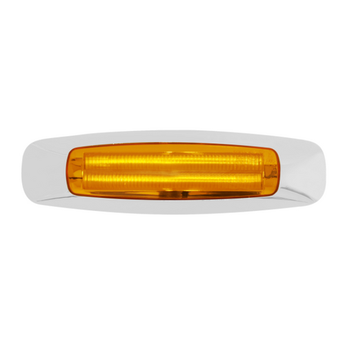 4 LED Amber Clearance Marker Light Chrome Bezel Prime Series 5-3/4" Long