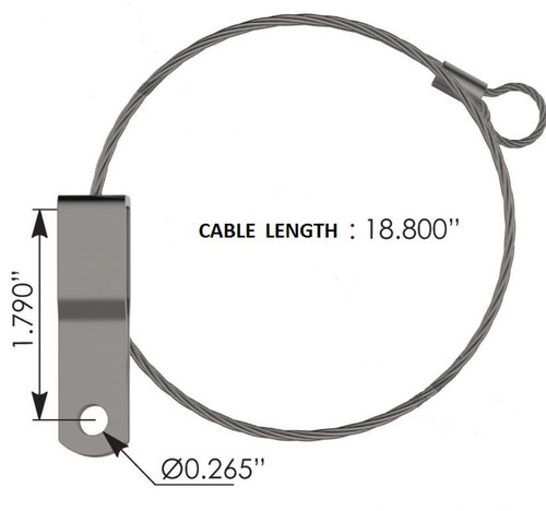 Hood Restraint Cable (18.8") KENWORTH  # KO68844