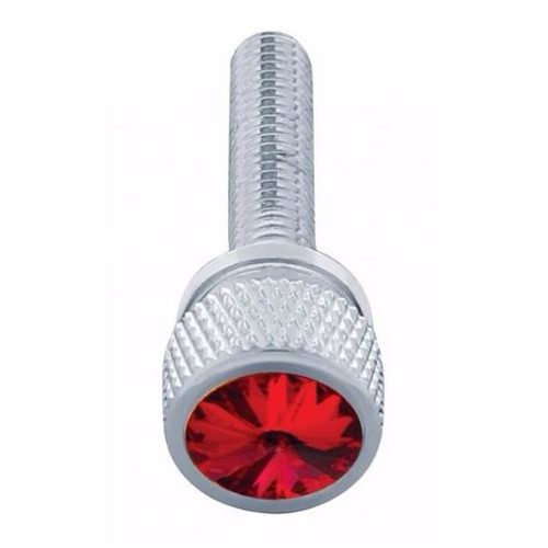 Dash Panel Screws for Kenworth 2001 & Earlier, Red Jewel, Chrome plated, Set of 12