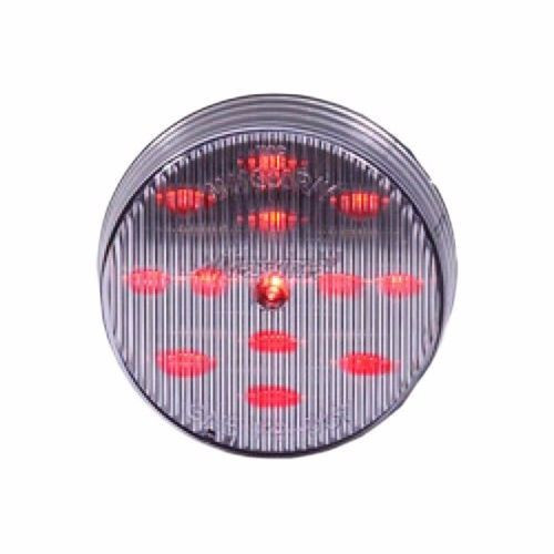 Maxxima 2-1/2" Round Clearance Side Marker light 13 LED Red Clear Lens