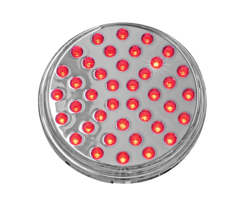 4" Chrome (S/T/T) Lamp (40 LED) Red LED with Clear Lens