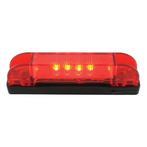 Thin Line Wide Angle - 6 LED (4") Marker Light - (Red LED with Red LENS)