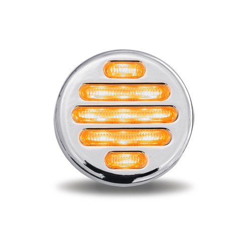 Flatline 2" Round LED (9 LED) Amber LED with Clear Lens for Freightliner, Peterbilt, Kenworth