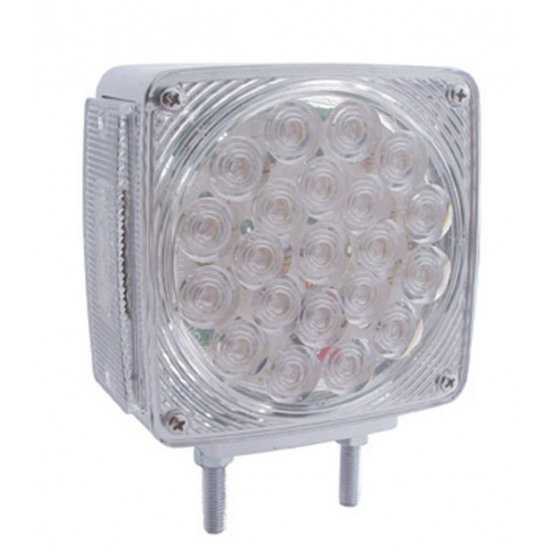 45 LED Double Face Turn Signal (Driver) Amber/Red LED with clear lens for Semi-Trucks