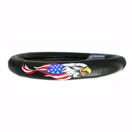 Steering Wheel Cover American Eagle Flag Colors for Peterbilt Freightliner KW, 18"