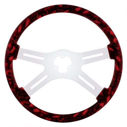 18" Skull Steering Wheel (Red)