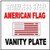 License Plate (American Flag) Stainless Steel - for Dual License holder