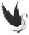 Swan Bugler Chrome with BLACK Windrider Wings - Hood Ornament 