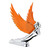 Flying Goddess Chrome with AMBER Windrider Wings - Hood Ornament
