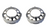 LED Double Face Chromed LIGHT BEZELS (Upside Down Visors) PAIR