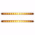 12" Amber 14 LED Truck Trailer RV Brake Stop Turn Tail Lights, Amber LED with Amber Lens (Pair)