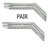 45°  Angled Chromed (2.5") Mud Flap Hanger Set 