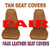 Tan Faux Leather Seat Cover with Pocket, Pair